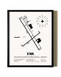 Framed Williston Basin International Airport wall art poster in black frame