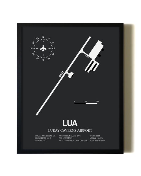 Unframed Luray Caverns Airport map print poster