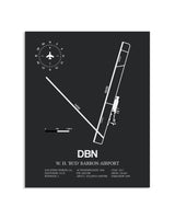 Gray Framed W H 'Bud' Barron Airport layout wall art poster