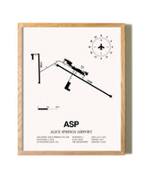 Alice Springs Airport framed print in natural wood frame