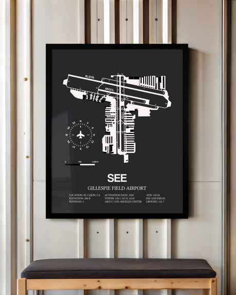 Frame color options for Gillespie Field Airport Wall Art