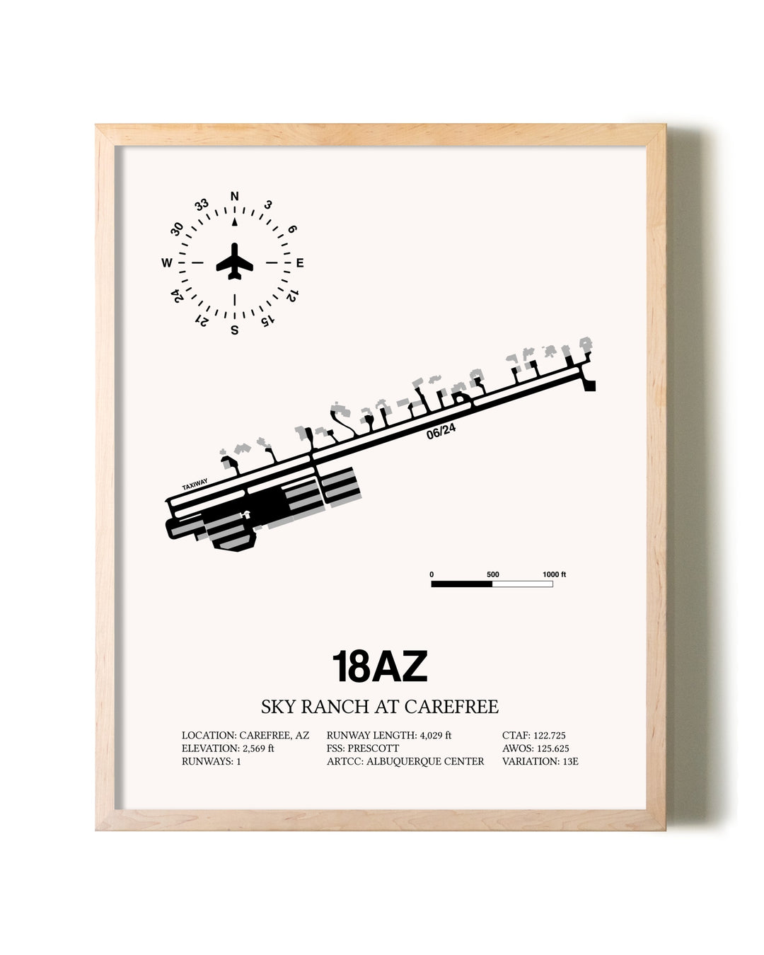 Sky Ranch at Carefree framed wall art in white frame