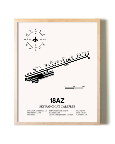 Sky Ranch at Carefree framed wall art in white frame
