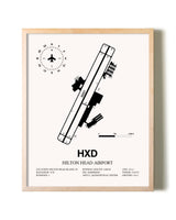 Hilton Head Airport framed wall art in white frame
