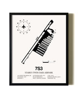 Framed Stark's Twin Oaks Airpark wall art poster in black frame