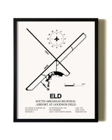 Framed South Arkansas Regional Airport At Goodwin Field wall art poster in black frame