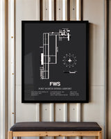 Frame color options for Fort Worth Spinks Airport Wall Art