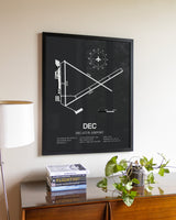 Gray Framed Decatur Airport wall art poster in black frame