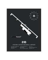 Gray Framed Oxford County Regional Airport layout wall art poster