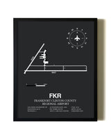 Unframed Frankfort Clinton County Regional Airport map print poster
