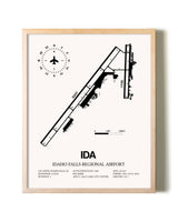 Idaho Falls Regional Airport framed wall art in white frame