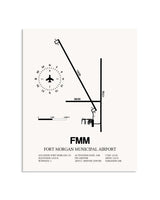 Gray Fort Morgan Municipal Airport framed poster displayed in an airplane hangar