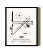 Framed Sebastian Municipal Airport wall art poster in black frame