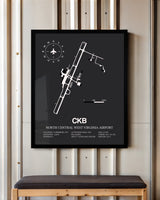 Frame color options for North Central West Virginia Airport Wall Art