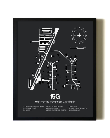 Unframed Weltzien Skypark Airport map print poster