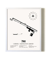 Corning - Painted Post Airport airport map poster in oak frame