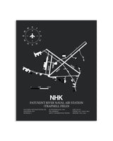 Gray Framed Patuxent River Naval Air Station (Trapnell Field) layout wall art poster