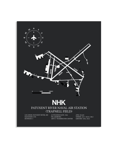 Gray Framed Patuxent River Naval Air Station (Trapnell Field) layout wall art poster