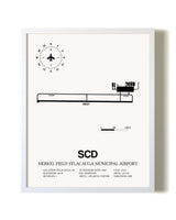 Merkel Field Sylacauga Municipal Airport airport map poster in oak frame