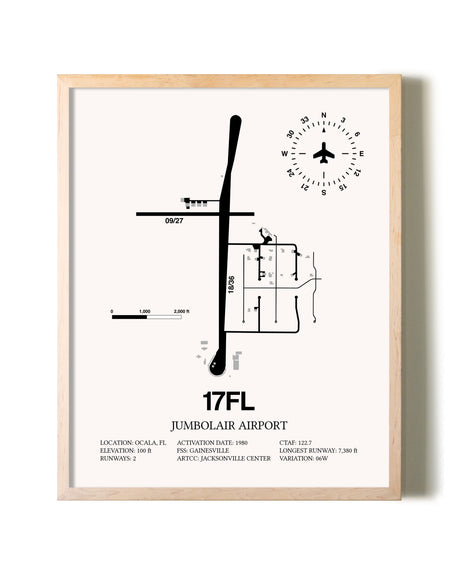 Jumbolair Airport framed wall art in white frame