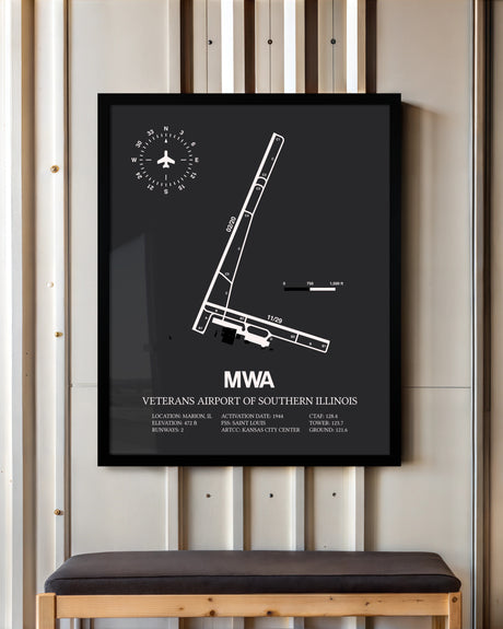 Frame color options for Veterans Airport Of Southern Illinois Wall Art