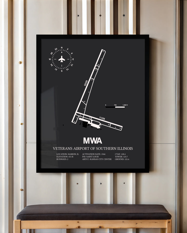 Frame color options for Veterans Airport Of Southern Illinois Wall Art