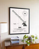 Spanish Fork Municipal Airport / Woodhouse Field aviation wall décor in black wood frame