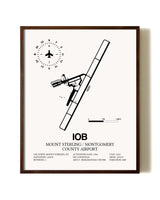 Mount Sterling / Montgomery County Airport aviation print in walnut frame