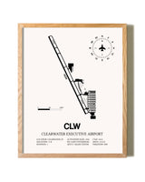 Clearwater Executive Airport framed print in natural wood frame