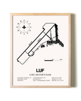 Luke Air Force Base framed wall art in white frame