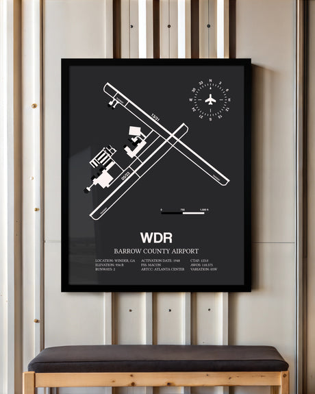 Frame color options for Barrow County Airport Wall Art