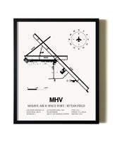 Framed Mojave Air & Space Port / Rutan Field wall art poster in black frame