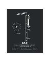 Gray Framed Ocala International Airport-Jim Taylor Field layout wall art poster