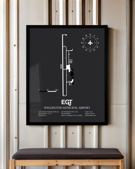 Frame color options for Wellington Municipal Airport Wall Art