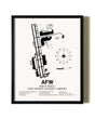 Framed Perot Field / Fort Worth Alliance Airport wall art poster in black frame