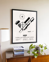 Campbell Army Airfield (Fort Campbell) aviation wall décor in black wood frame