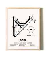 Roswell Air Center Airport framed wall art in white frame