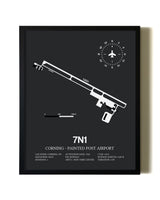 Unframed Corning - Painted Post Airport map print poster