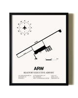 Framed Beaufort Executive Airport wall art poster in black frame