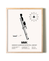 Meriden Markham Municipal Airport framed wall art in white frame