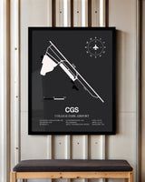 Frame color options for College Park Airport Wall Art