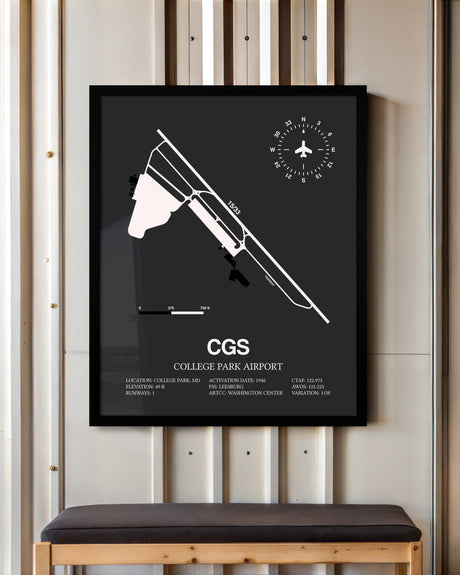Frame color options for College Park Airport Wall Art