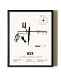 Framed Hartford Municipal Airport wall art poster in black frame