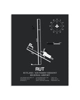 Gray Framed Rutland / Southern Vermont Regional Airport layout wall art poster