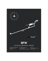 Gray Framed Silver Bay Municipal Airport layout wall art poster