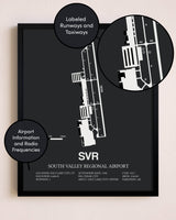 South Valley Regional Airport poster size comparison chart