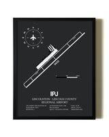 Unframed Lincolnton-Lincoln County Regional Airport map print poster
