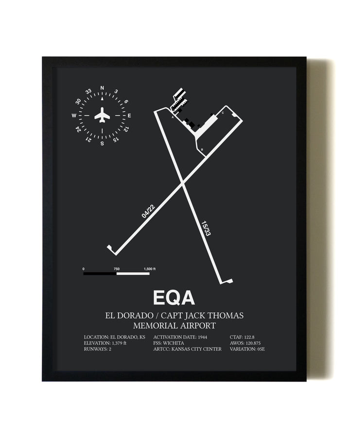 Unframed El Dorado / Captain Jack Thomas Memorial Airport map print poster