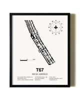 Framed Hicks Airfield wall art poster in black frame