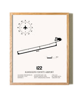 Randolph County Airport framed print in natural wood frame